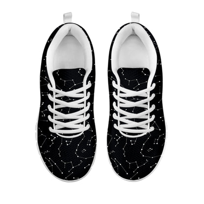 Black And White Constellation Print White Sneakers