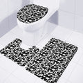 Black And White Cow Pattern Print 3 Piece Bath Mat Set