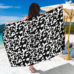 Black And White Cow Pattern Print Beach Sarong Wrap