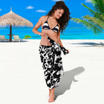 Black And White Cow Pattern Print Beach Sarong Wrap