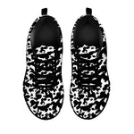 Black And White Cow Pattern Print Black Sneakers