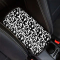 Black And White Cow Pattern Print Car Center Console Cover