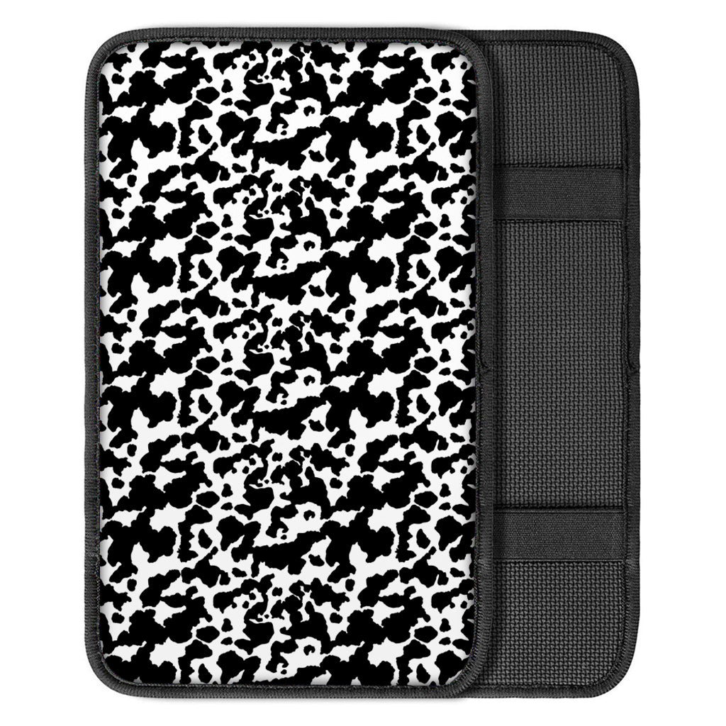Black And White Cow Pattern Print Car Center Console Cover