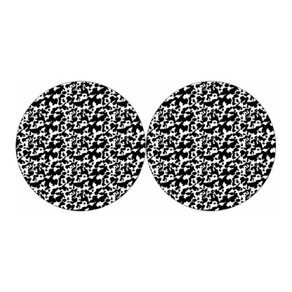 Black And White Cow Pattern Print Car Coasters