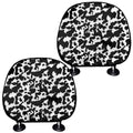 Black And White Cow Pattern Print Car Headrest Covers