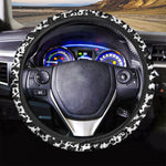 Black And White Cow Pattern Print Car Steering Wheel Cover