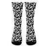 Black And White Cow Pattern Print Crew Socks