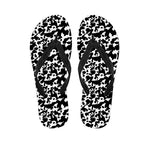 Black And White Cow Pattern Print Flip Flops