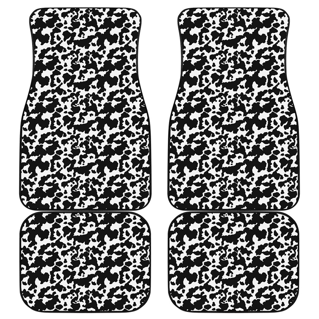 Black And White Cow Pattern Print Front and Back Car Floor Mats