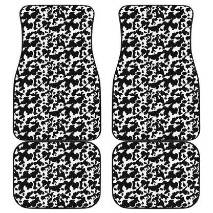 Black And White Cow Pattern Print Front and Back Car Floor Mats