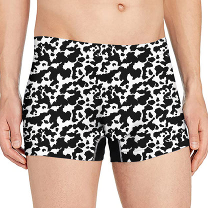 Black And White Cow Pattern Print Men's Boxer Briefs