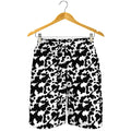 Black And White Cow Pattern Print Men's Shorts
