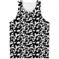 Black And White Cow Pattern Print Men's Tank Top