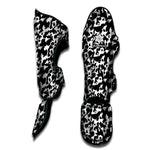 Black And White Cow Pattern Print Muay Thai Shin Guard