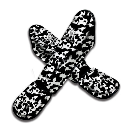 Black And White Cow Pattern Print Muay Thai Shin Guard