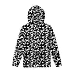 Black And White Cow Pattern Print Pullover Hoodie