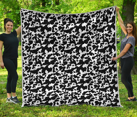 Black And White Cow Pattern Print Quilt