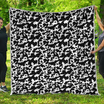 Black And White Cow Pattern Print Quilt
