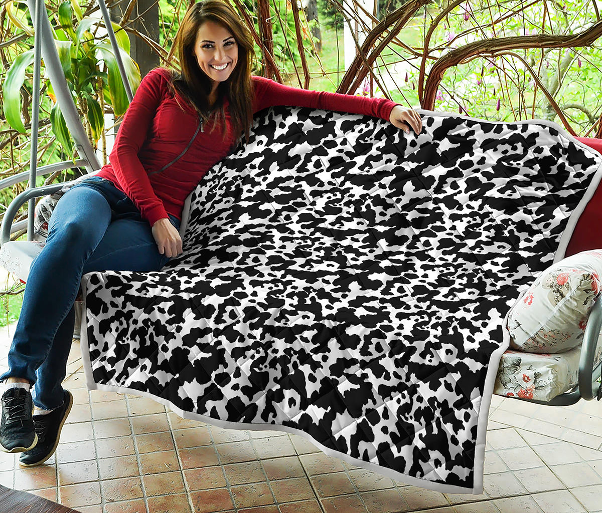 Black And White Cow Pattern Print Quilt