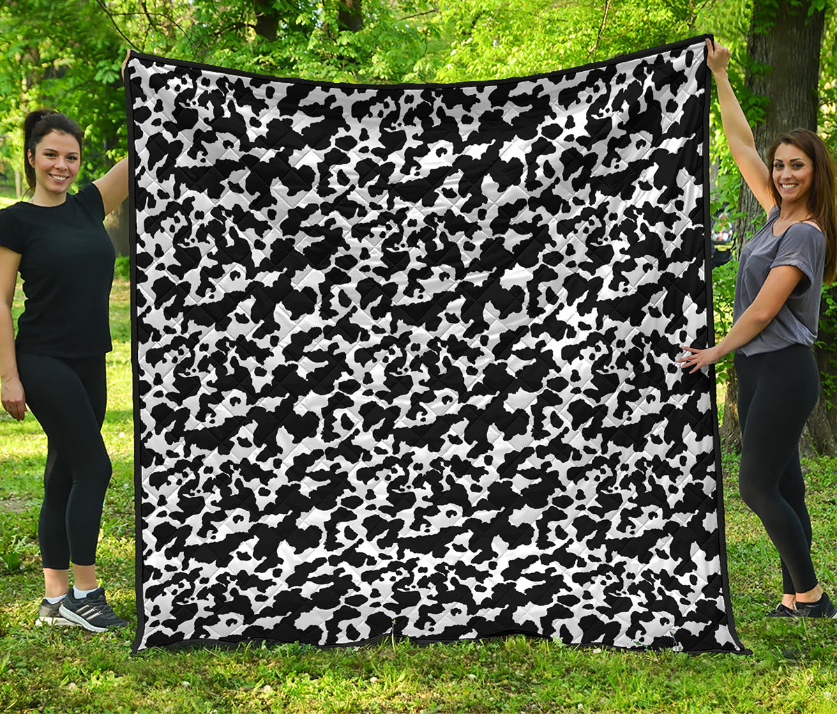 Black And White Cow Pattern Print Quilt