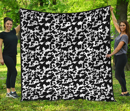 Black And White Cow Pattern Print Quilt