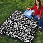 Black And White Cow Pattern Print Quilt