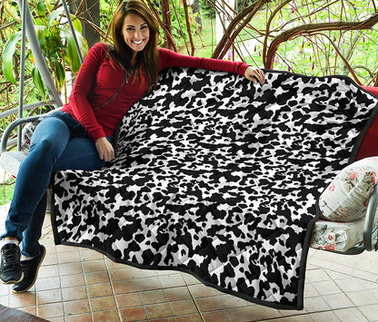 Black And White Cow Pattern Print Quilt