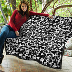 Black And White Cow Pattern Print Quilt