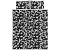 Black And White Cow Pattern Print Quilt Bed Set