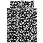 Black And White Cow Pattern Print Quilt Bed Set