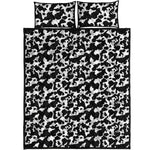 Black And White Cow Pattern Print Quilt Bed Set