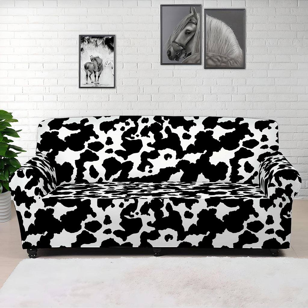 Black And White Cow Pattern Print Sofa Cover