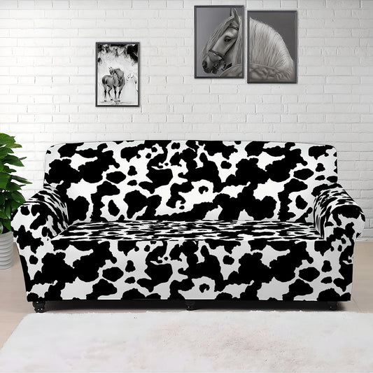 Black And White Cow Pattern Print Sofa Cover
