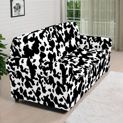 Black And White Cow Pattern Print Sofa Cover