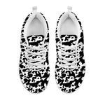 Black And White Cow Pattern Print White Sneakers