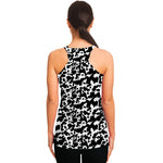 Black And White Cow Pattern Print Women's Racerback Tank Top