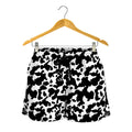 Black And White Cow Pattern Print Women's Shorts