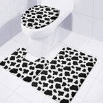 Black And White Cow Print 3 Piece Bath Mat Set