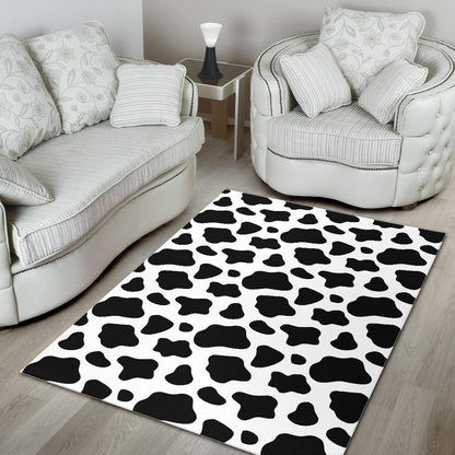 Black And White Cow Print Area Rug GearFrost