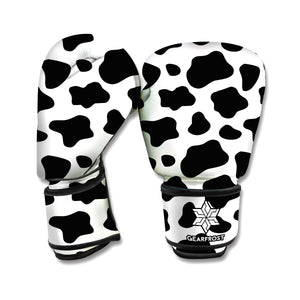 Black And White Cow Print Boxing Gloves