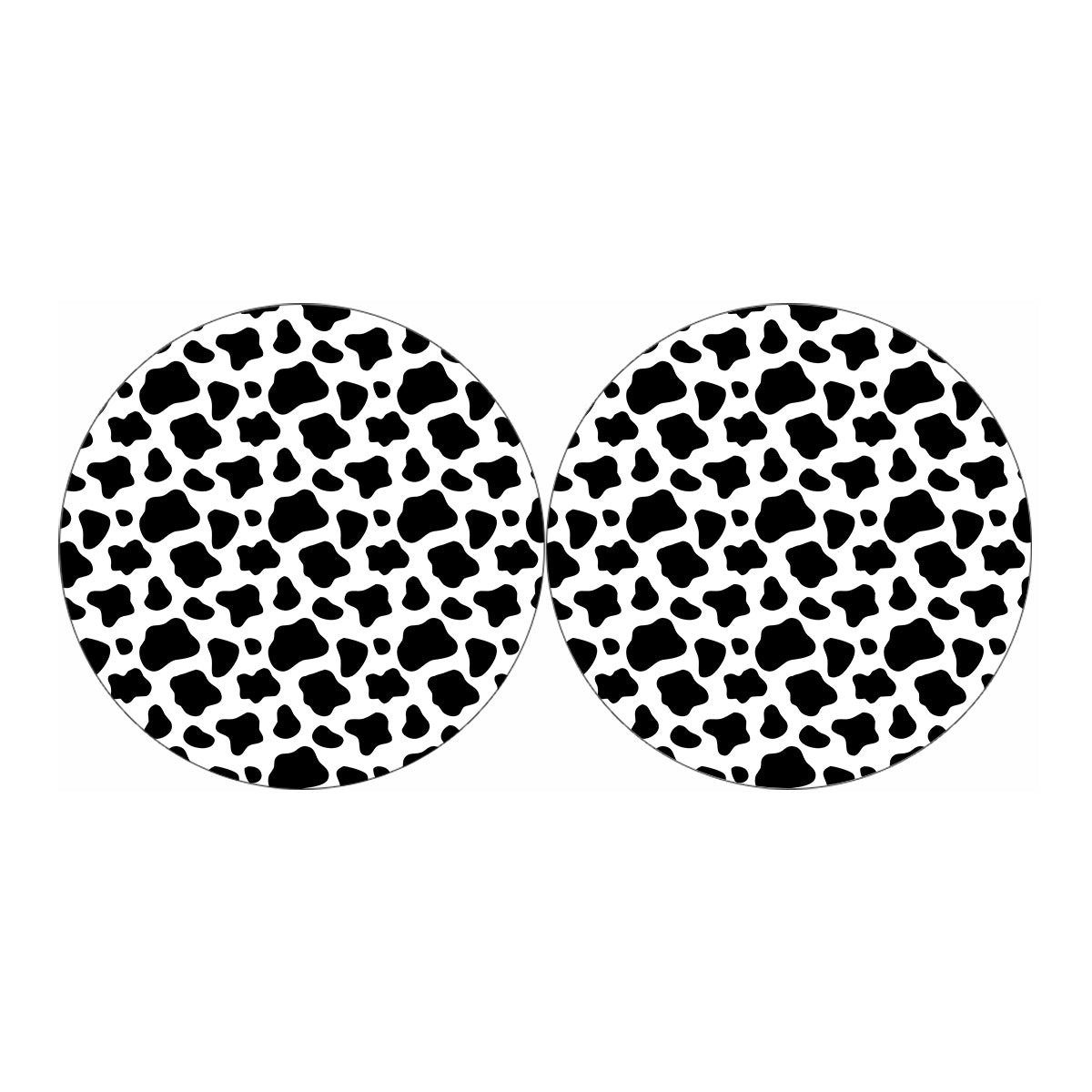 Black And White Cow Print Car Coasters