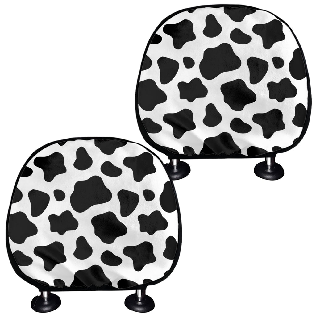 Black And White Cow Print Car Headrest Covers