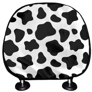 Black And White Cow Print Car Headrest Covers