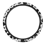 Black And White Cow Print Car Steering Wheel Cover