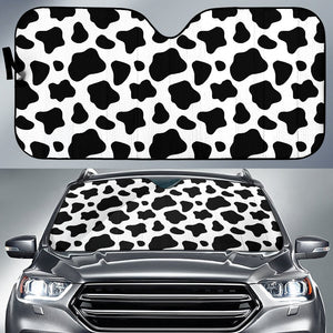 Black And White Cow Print Car Sun Shade GearFrost