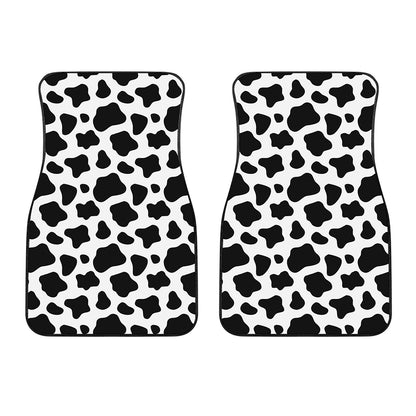 Black And White Cow Print Front Car Floor Mats