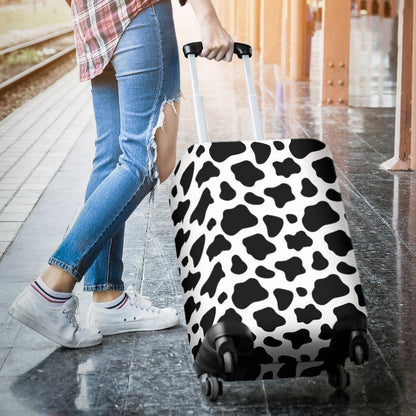 Black And White Cow Print Luggage Cover GearFrost