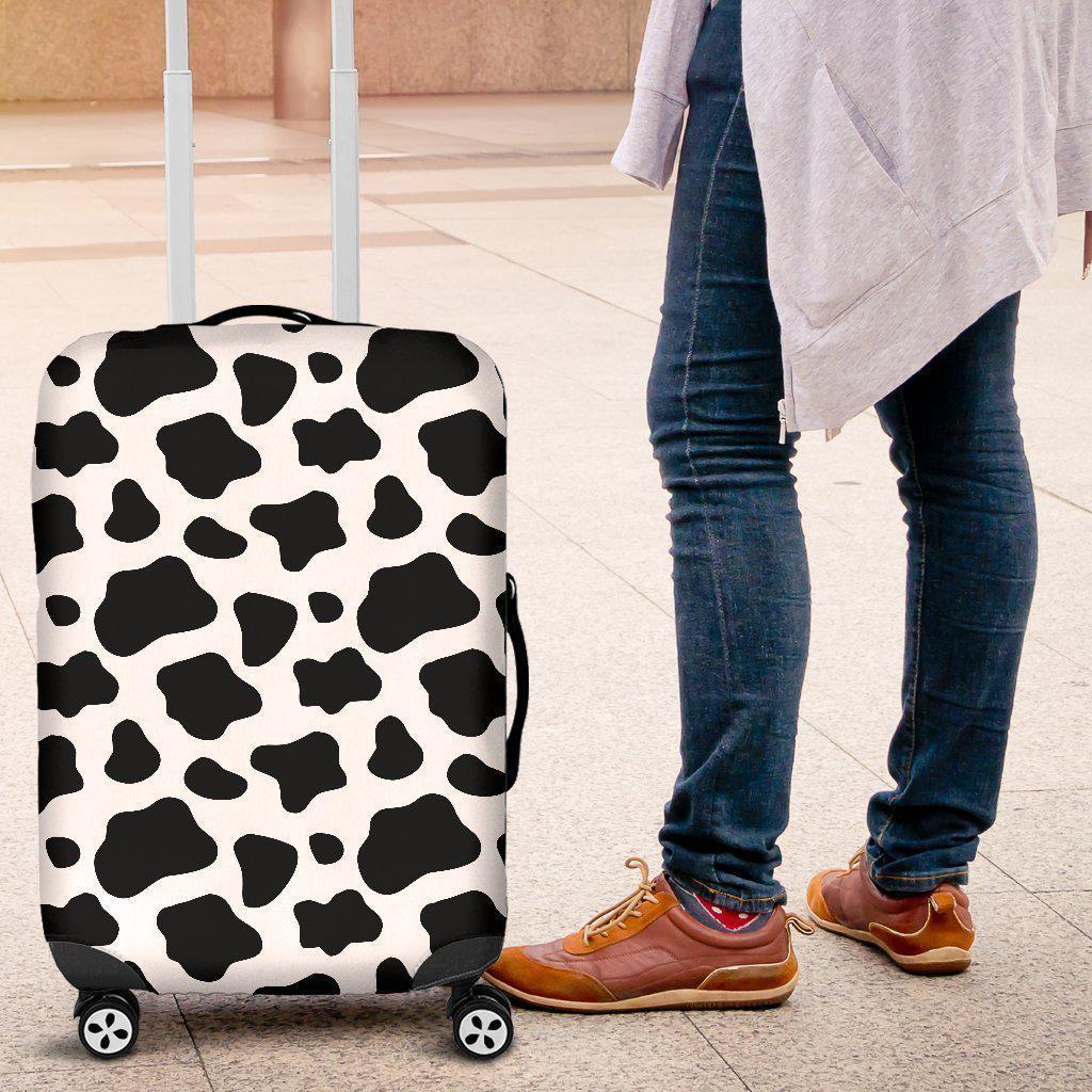Black And White Cow Print Luggage Cover GearFrost
