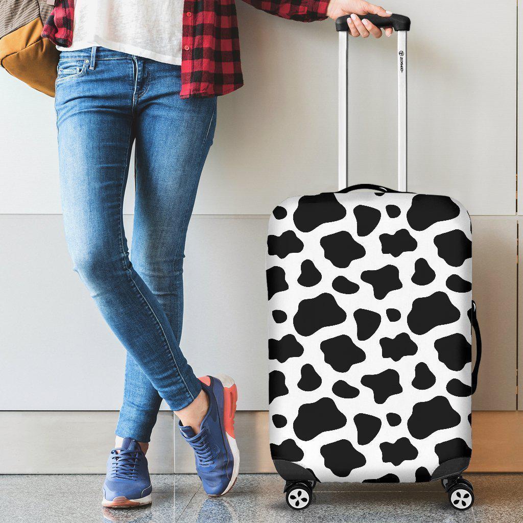 Black And White Cow Print Luggage Cover GearFrost