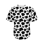 Black And White Cow Print Men's Baseball Jersey